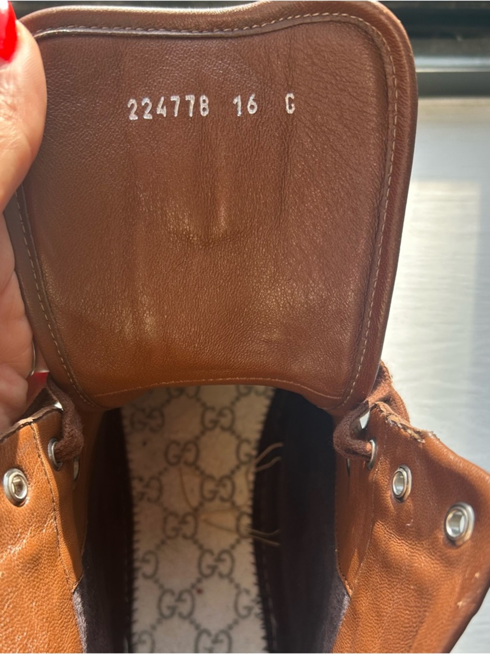 Men’s Gucci Imprime Crocodile Canvas GG High-Top Sneakers - Brown, Size 16 - Picture 11 of 15
